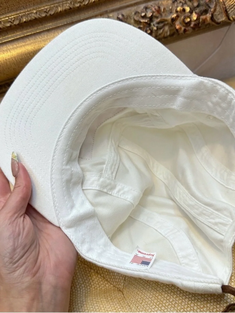 Supreme White Cap with Red Box Logo